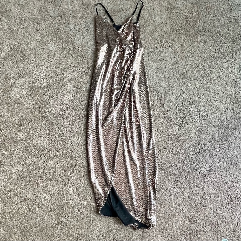Quiz Bronze Sequin Dress